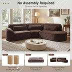Christopher Knight Home Harmonie 123 Canapé d'angle moderne incurvé 4 places avec 3 coussins