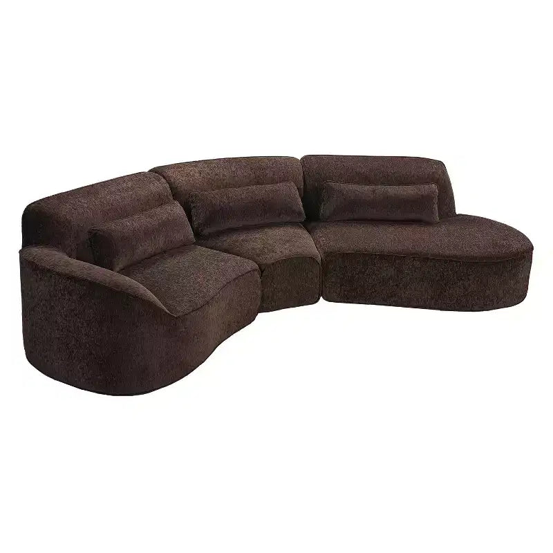 Christopher Knight Home Harmonie 123 Canapé d'angle moderne incurvé 4 places avec 3 coussins