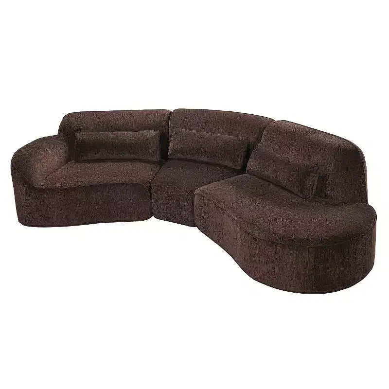 Christopher Knight Home Harmonie 123 Canapé d'angle moderne incurvé 4 places avec 3 coussins