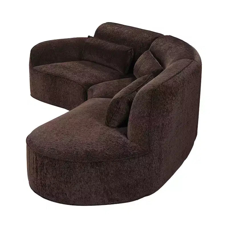 Christopher Knight Home Harmonie 123 Canapé d'angle moderne incurvé 4 places avec 3 coussins