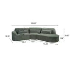 Christopher Knight Home Harmonie 123 Canapé d'angle moderne incurvé 4 places avec 3 coussins