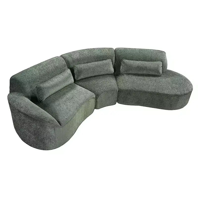 Christopher Knight Home Harmonie 123 Canapé d'angle moderne incurvé 4 places avec 3 coussins