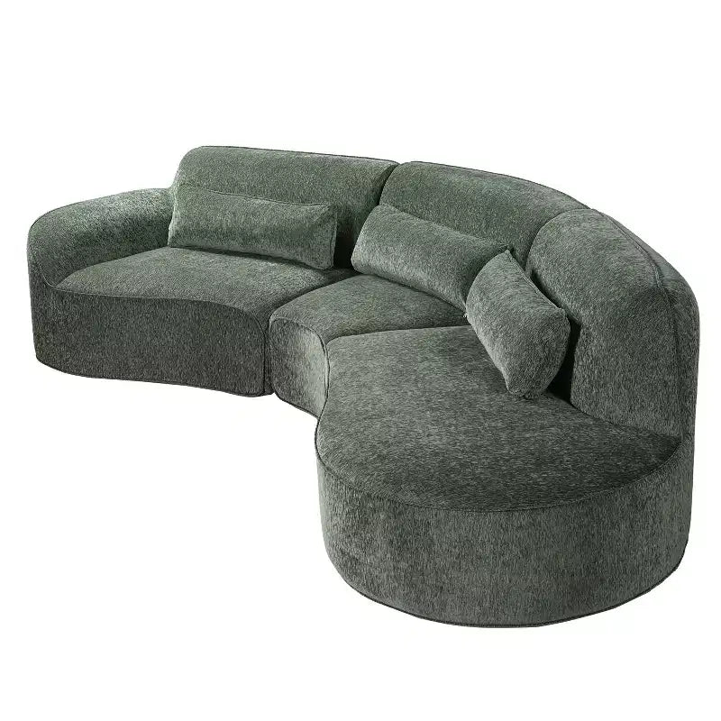 Christopher Knight Home Harmonie 123 Canapé d'angle moderne incurvé 4 places avec 3 coussins