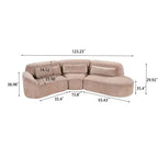 Christopher Knight Home Harmonie 123 Canapé d'angle moderne incurvé 4 places avec 3 coussins