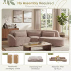 Christopher Knight Home Harmonie 123 Canapé d'angle moderne incurvé 4 places avec 3 coussins