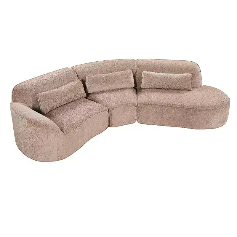 Christopher Knight Home Harmonie 123 Canapé d'angle moderne incurvé 4 places avec 3 coussins