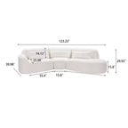 Christopher Knight Home Harmonie 123 Canapé d'angle moderne incurvé 4 places avec 3 coussins