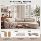 Christopher Knight Home Harmonie 123 Canapé d'angle moderne incurvé 4 places avec 3 coussins