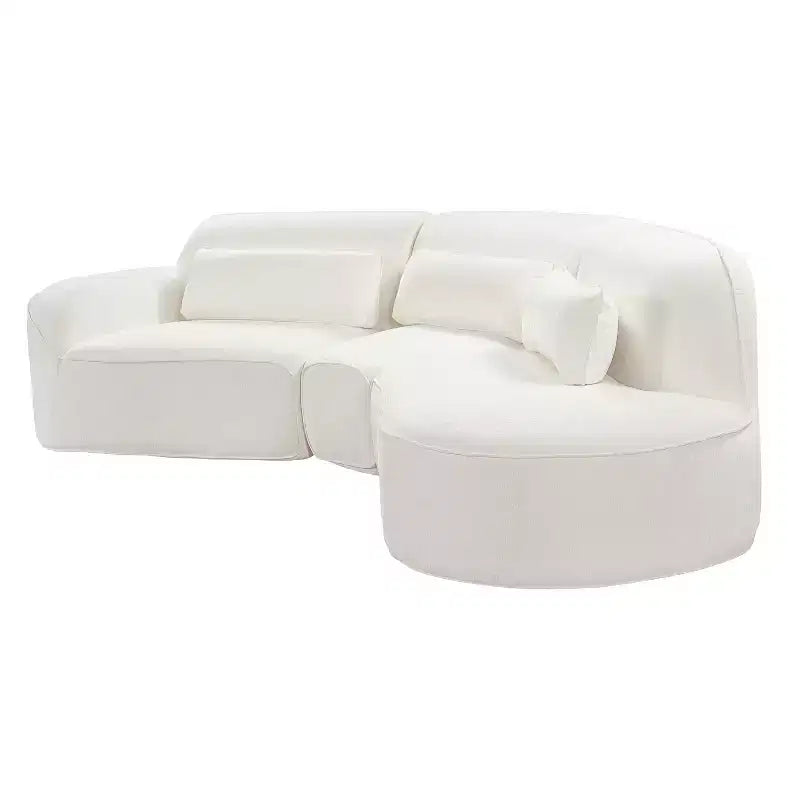 Christopher Knight Home Harmonie 123 Canapé d'angle moderne incurvé 4 places avec 3 coussins