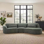 Christopher Knight Home Harmonie 123 Canapé d'angle moderne incurvé 4 places avec 3 coussins