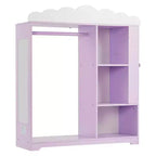 VEVOR Kids Dress Up Storage, with Jewelry Cabinet, Dress Up Closet with Mirror and Shelves, Princess Costumes Wardrobe Closet, Purple