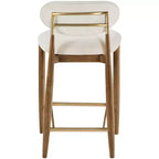 Tabouret de comptoir Riccio Meridian Furniture en noyer brun et tissu performant