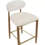 Tabouret de comptoir Riccio Meridian Furniture en noyer brun et tissu performant