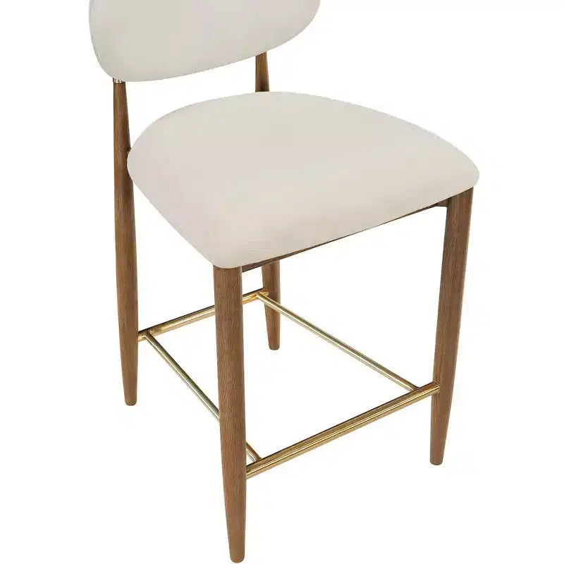 Tabouret de comptoir Riccio Meridian Furniture en noyer brun et tissu performant