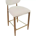 Tabouret de comptoir Riccio Meridian Furniture en noyer brun et tissu performant