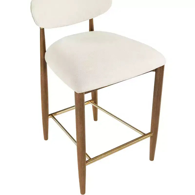 Tabouret de comptoir Riccio Meridian Furniture en noyer brun et tissu performant
