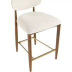 Tabouret de comptoir Riccio Meridian Furniture en noyer brun et tissu performant