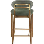Tabouret de comptoir Riccio Meridian Furniture en noyer brun et tissu performant
