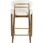 Tabouret de comptoir Riccio Meridian Furniture en noyer brun et tissu performant