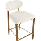 Tabouret de comptoir Riccio Meridian Furniture en noyer brun et tissu performant
