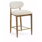 Tabouret de comptoir Riccio Meridian Furniture en noyer brun et tissu performant