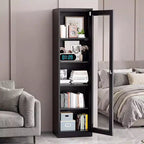 Tool Storage Cabinet Black Steel Single Side Glass (Pre-Drilled)