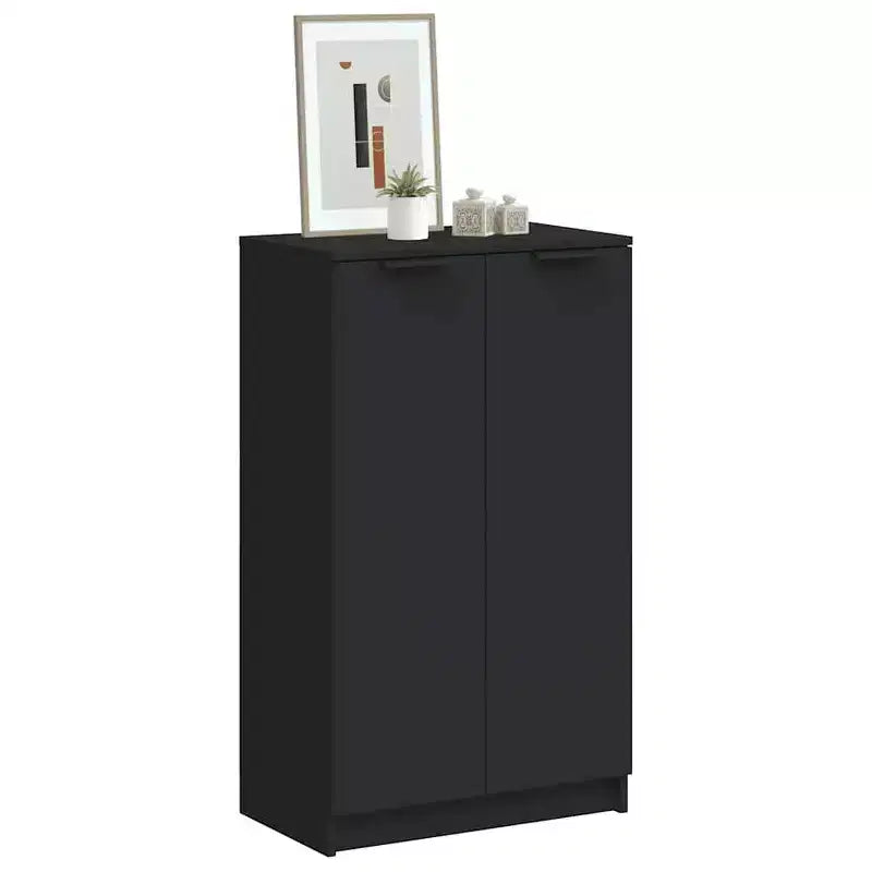 vidaXL Meuble à chaussures noir 59x35x100 cm Bois d'ingénierie
