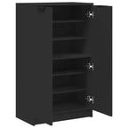 vidaXL Meuble à chaussures noir 59x35x100 cm Bois d'ingénierie