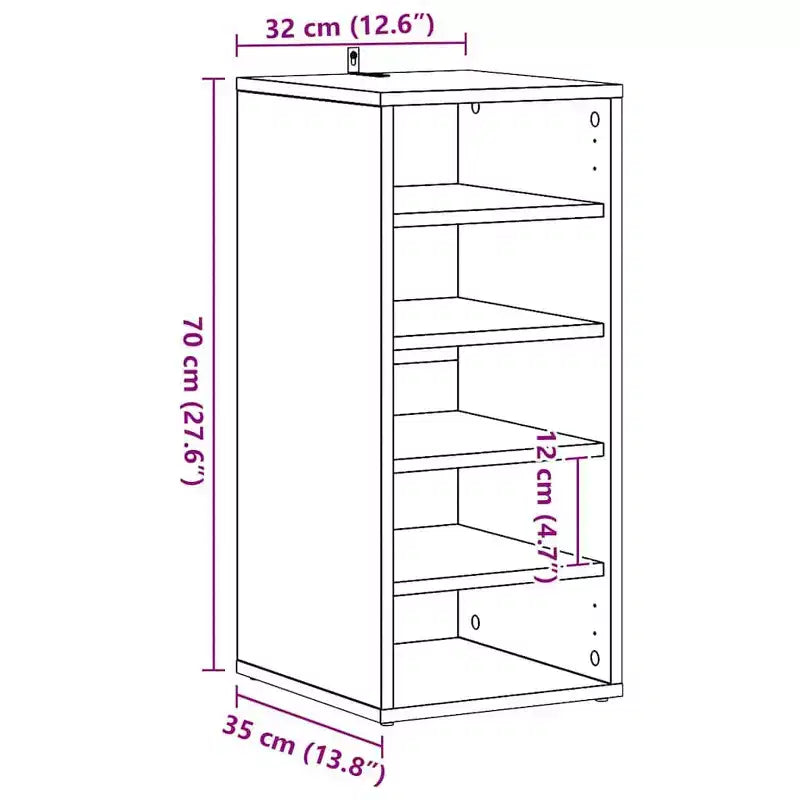 vidaXL Meuble à chaussures blanc en bois d'ingénierie 31,5x35x70 cm Armoire à chaussures