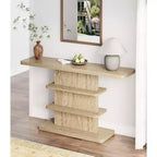 ModernLuxe Table console Table d'entrée Table de bout de canapé Présentoir Table d'appoint avec 2 étagères de rangement ouvertes