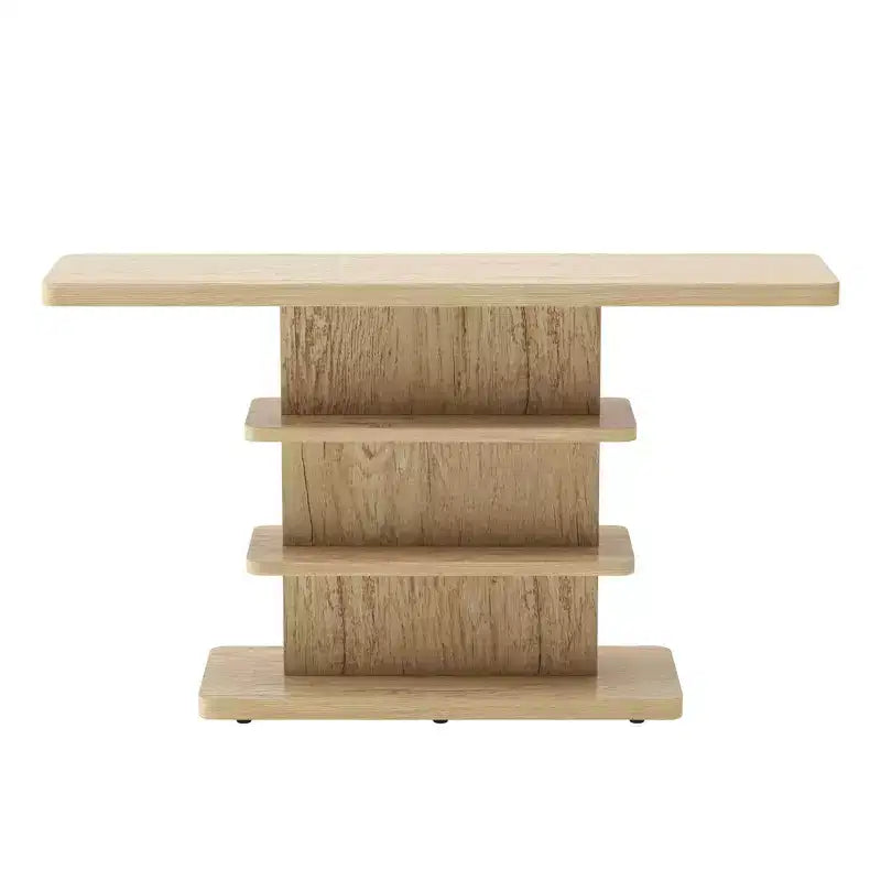 ModernLuxe Table console Table d'entrée Table de bout de canapé Présentoir Table d'appoint avec 2 étagères de rangement ouvertes