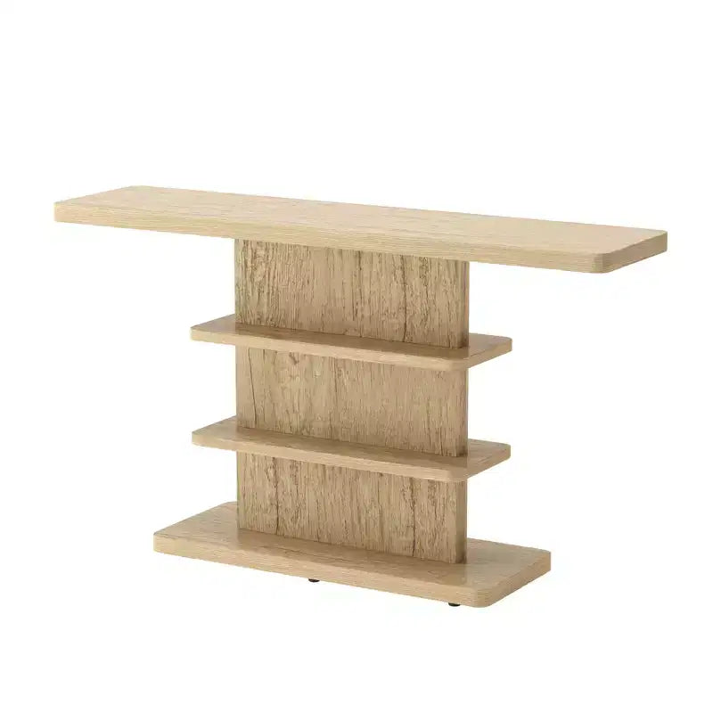 ModernLuxe Table console Table d'entrée Table de bout de canapé Présentoir Table d'appoint avec 2 étagères de rangement ouvertes