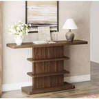 ModernLuxe Table console Table d'entrée Table de bout de canapé Présentoir Table d'appoint avec 2 étagères de rangement ouvertes