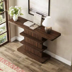 ModernLuxe Table console Table d'entrée Table de bout de canapé Présentoir Table d'appoint avec 2 étagères de rangement ouvertes