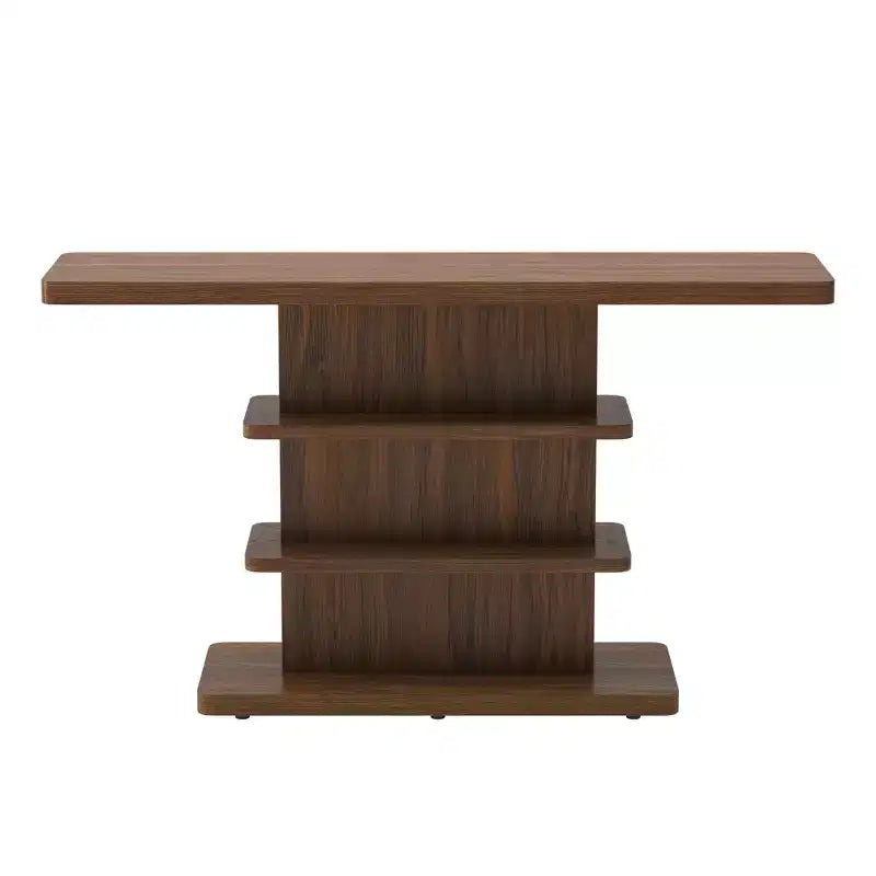 ModernLuxe Table console Table d'entrée Table de bout de canapé Présentoir Table d'appoint avec 2 étagères de rangement ouvertes