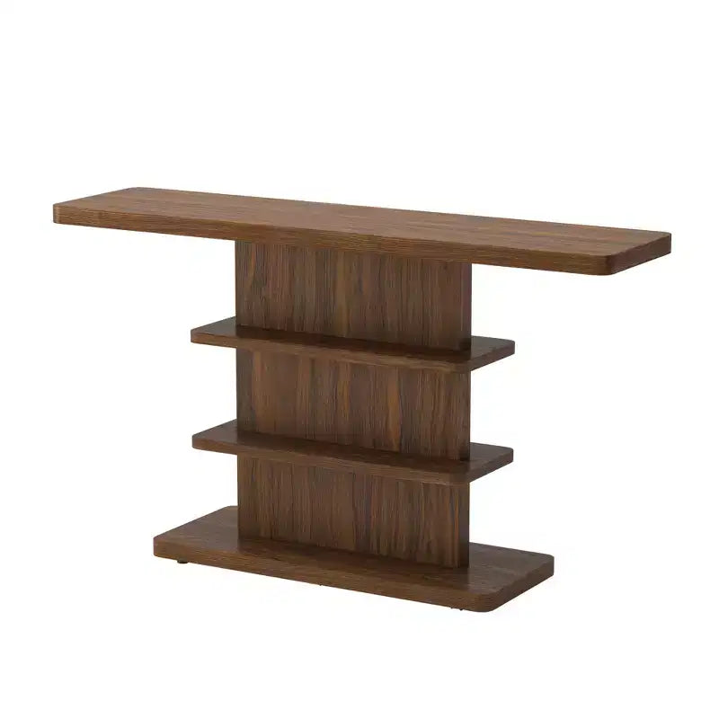 ModernLuxe Table console Table d'entrée Table de bout de canapé Présentoir Table d'appoint avec 2 étagères de rangement ouvertes