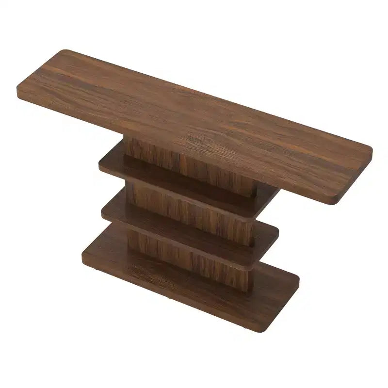 ModernLuxe Table console Table d'entrée Table de bout de canapé Présentoir Table d'appoint avec 2 étagères de rangement ouvertes