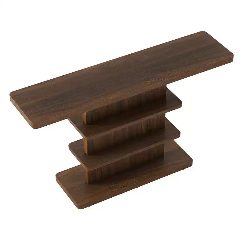 ModernLuxe Table console Table d'entrée Table de bout de canapé Présentoir Table d'appoint avec 2 étagères de rangement ouvertes