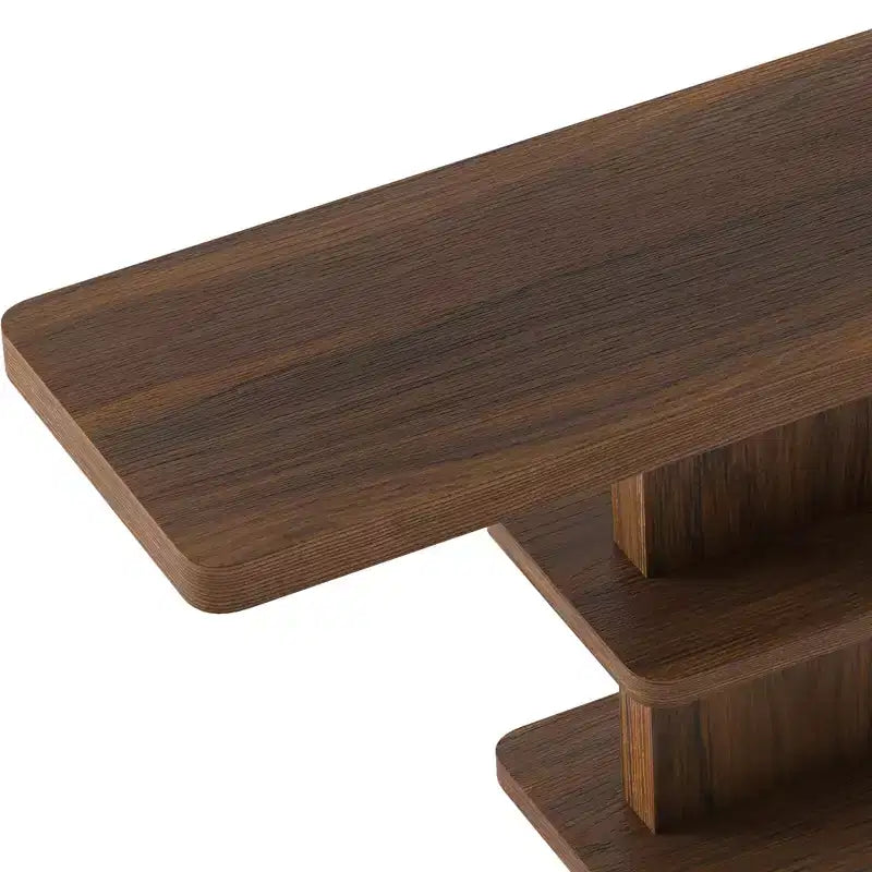 ModernLuxe Table console Table d'entrée Table de bout de canapé Présentoir Table d'appoint avec 2 étagères de rangement ouvertes