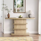 ModernLuxe Table console Table d'entrée Table de bout de canapé Présentoir Table d'appoint avec 2 étagères de rangement ouvertes