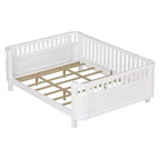 Lit de repos à plateforme en bois ModernLuxe Queen Size avec barrières de sécurité, cadre de lit bas pour enfants
