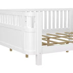 Lit de repos à plateforme en bois ModernLuxe Queen Size avec barrières de sécurité, cadre de lit bas pour enfants