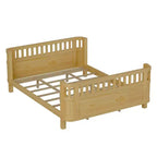 Lit de repos à plateforme en bois ModernLuxe Queen Size avec barrières de sécurité, cadre de lit bas pour enfants