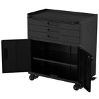 34.3 Rolling Metal Tool Cabinet, Heavy Duty Garage Storage with Lockable Doors & 3 Drawers, Mobile Workbench Organizer