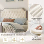 Lit plateforme moderne Christopher Knight Home Takashi en bois et velours avec tête de lit capitonnée