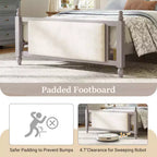 Lit plateforme moderne Christopher Knight Home Takashi en bois et velours avec tête de lit capitonnée