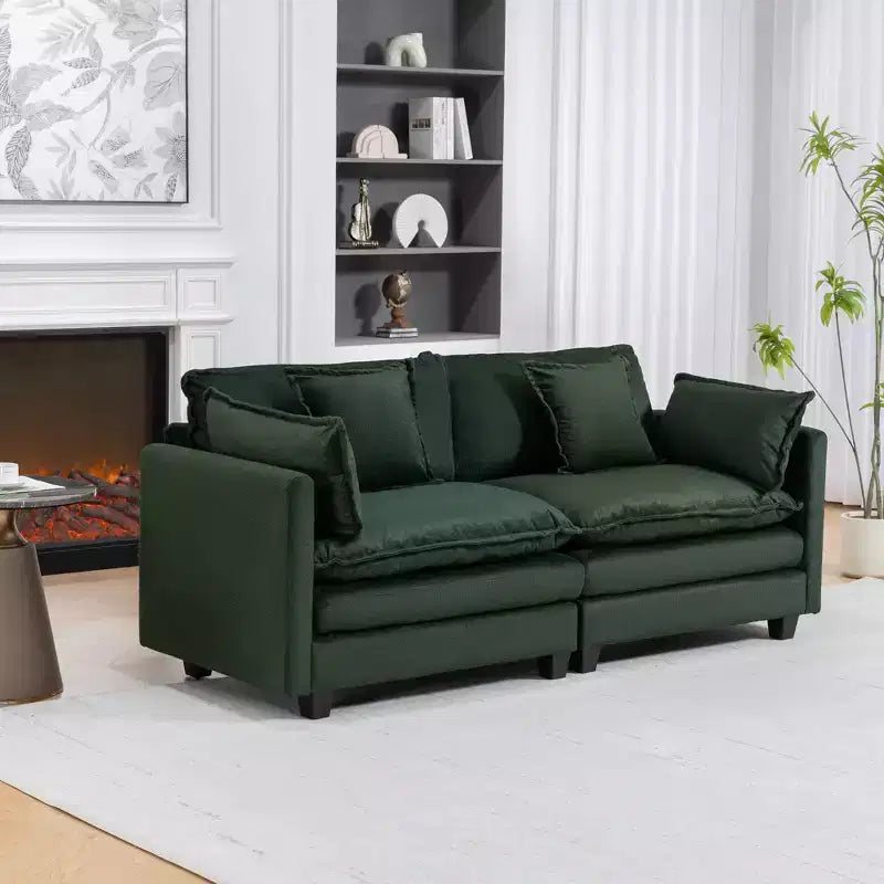 GDFStudio Dulles Moderne 77,95 places canapé causeuse modulaire en bois massif et chenille