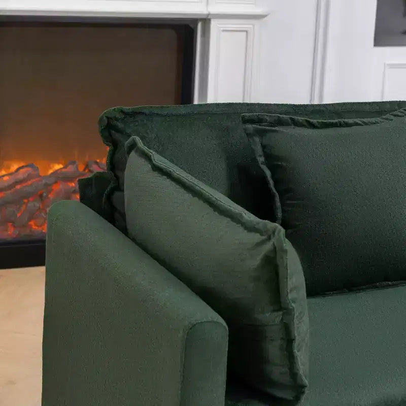 GDFStudio Dulles Moderne 77,95 places canapé causeuse modulaire en bois massif et chenille