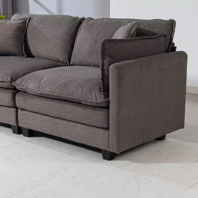 GDFStudio Dulles Moderne 77,95 places canapé causeuse modulaire en bois massif et chenille