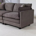 GDFStudio Dulles Moderne 77,95 places canapé causeuse modulaire en bois massif et chenille